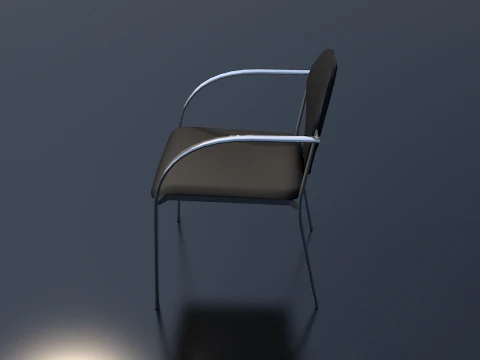 Dark Leather Office Chair 3D Model