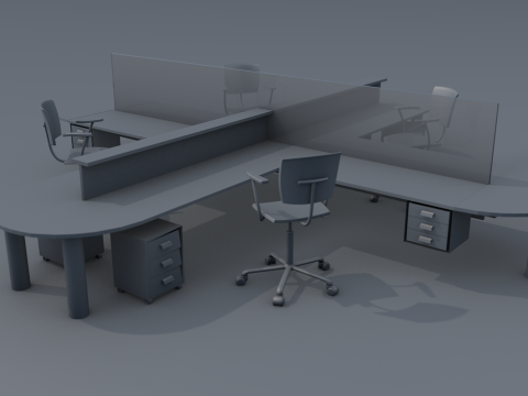 Work Station Startup Office Division Complete Set 3D Model