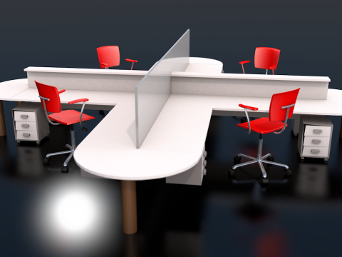 Work Station Startup Office Division Complete Set 3D Model