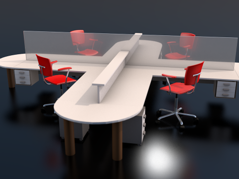 Work Station Startup Office Division Complete Set 3D Model