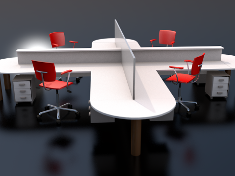 Work Station Startup Office Division Complete Set 3D Model