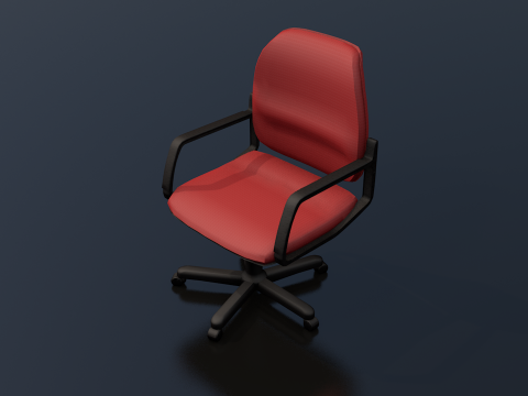 Red Typist Office Chair 3D Model