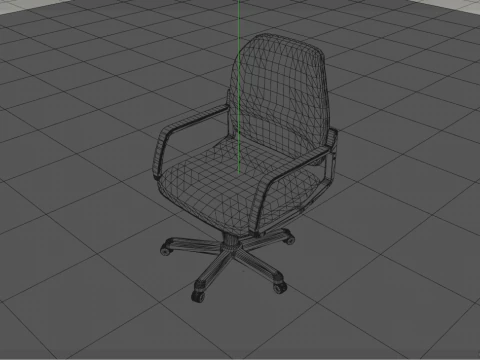 Red Typist Office Chair 3D Model