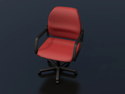 Red Typist Office Chair 3D Model