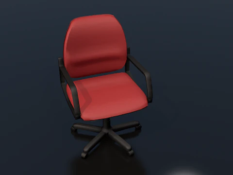 Red Typist Office Chair 3D Model