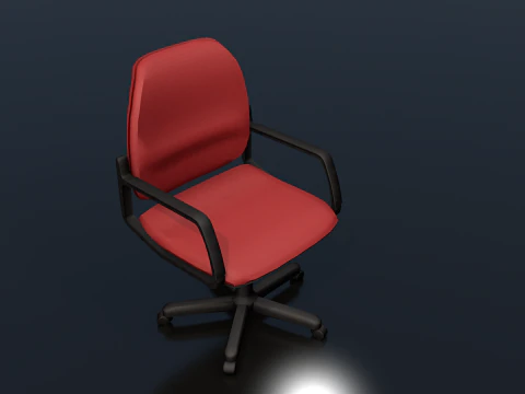 Red Typist Office Chair 3D Model
