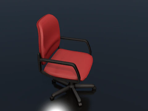 Red Typist Office Chair 3D Model