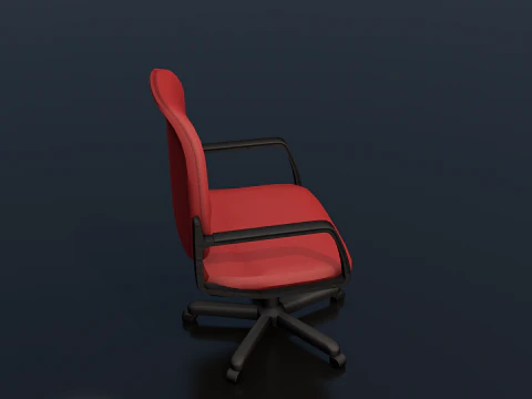 Red Typist Office Chair 3D Model
