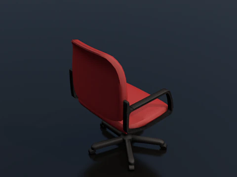 Red Typist Office Chair 3D Model