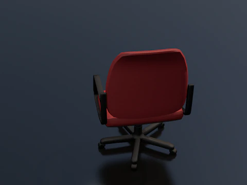Red Typist Office Chair 3D Model