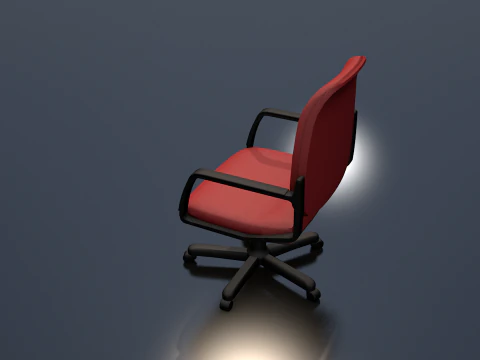 Red Typist Office Chair 3D Model