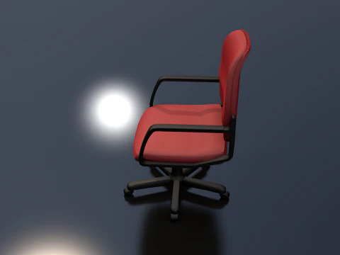 Red Typist Office Chair 3D Model