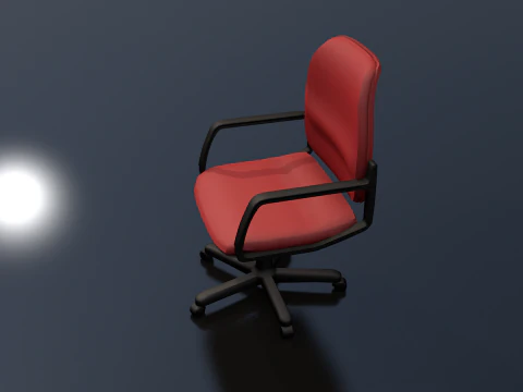 Red Typist Office Chair 3D Model