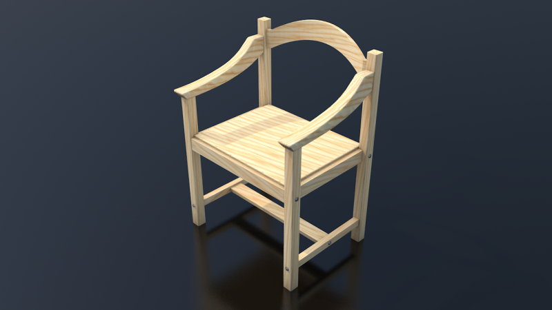 Light Wood Chair Clean Decor 3D Model .c4d .max .obj .3ds .fbx .stl .blend 