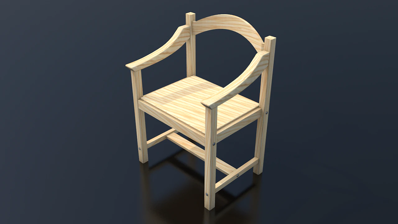 Light Wood Chair Clean Decor 3D Model .c4d .max .obj .3ds .fbx .stl .blend