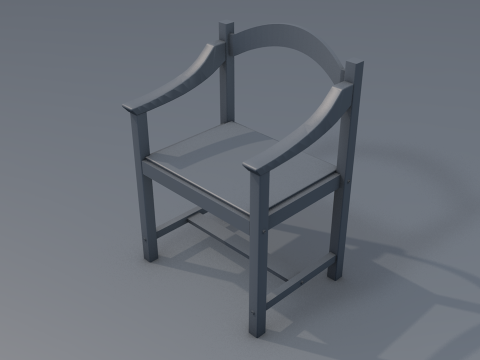 Light Wood Chair Clean Decor 3D Model
