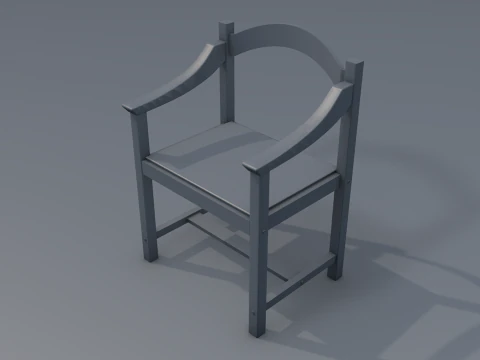 Light Wood Chair Clean Decor 3D Model