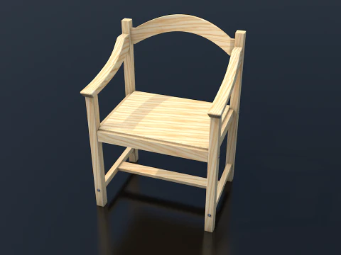 Light Wood Chair Clean Decor 3D Model
