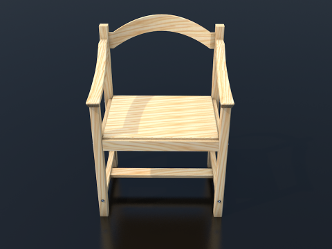 Light Wood Chair Clean Decor 3D Model