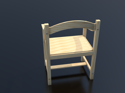 Light Wood Chair Clean Decor 3D Model