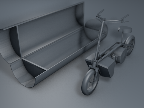 Sepeda Motor Tentara Militer TH1 Welbike Model 3D