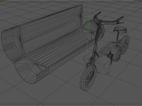 Sepeda Motor Tentara Militer TH1 Welbike Model 3D