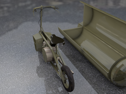 Sepeda Motor Tentara Militer TH1 Welbike Model 3D