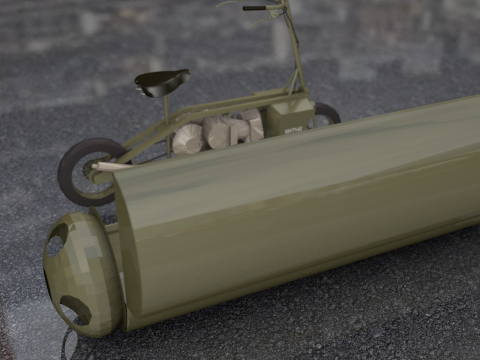 Sepeda Motor Tentara Militer TH1 Welbike Model 3D