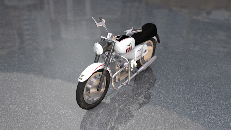 Guzzi Standard Motorcycle 3D Model .c4d .max .obj .3ds .fbx .stl .blend 