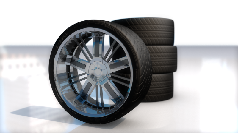 スポーツカー ホイール タイヤ セット 3Dモデル .c4d .max .obj .3ds .fbx .stl .blend