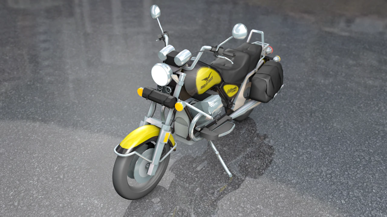 Guzzi Antique Motorcycle 1100 California 3D Model .c4d .max .obj .3ds .fbx .stl .blend 