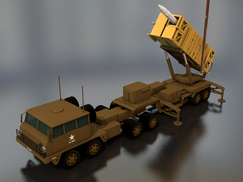 MIM-104 Patriot Missile Launcher US Army Truck 3D Model