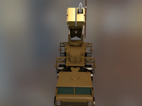 एमआईएम-104 पैट्रियट मिसाइल लॉन्चर अमेरिकी सेना ट्रक 3D मॉडल