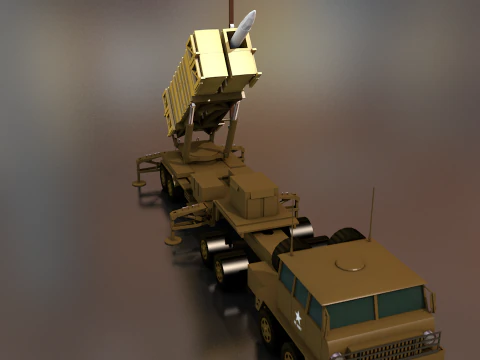 एमआईएम-104 पैट्रियट मिसाइल लॉन्चर अमेरिकी सेना ट्रक 3D मॉडल