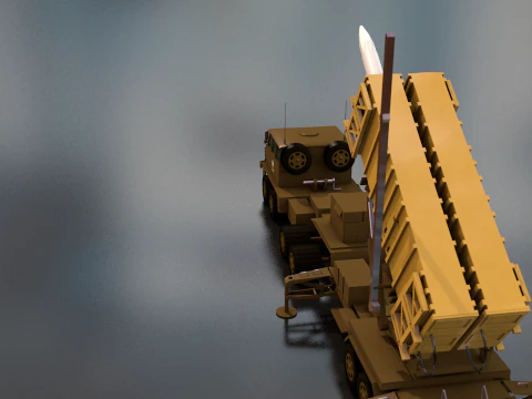 एमआईएम-104 पैट्रियट मिसाइल लॉन्चर अमेरिकी सेना ट्रक 3D मॉडल