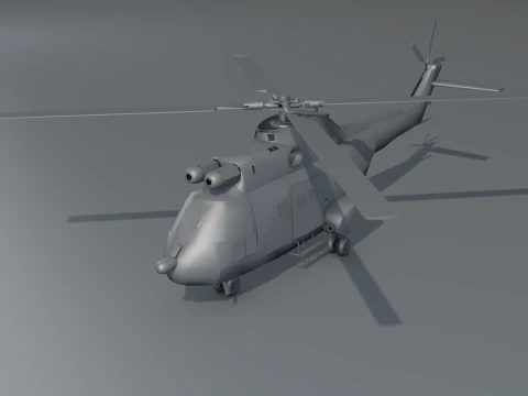 Arospatiale SA 330 Puma B65 수송 헬리콥터 3D 모델
