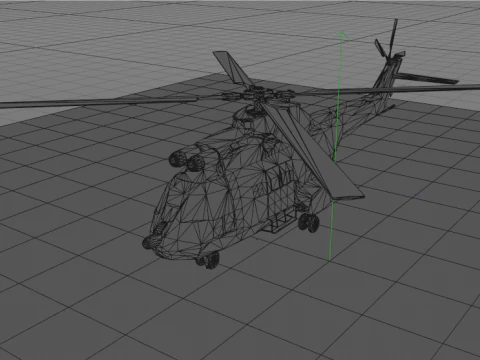 Arospatiale SA 330 Puma B65 수송 헬리콥터 3D 모델