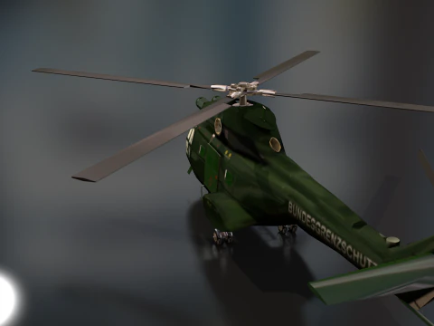 Arospatiale SA 330 Puma B65 수송 헬리콥터 3D 모델