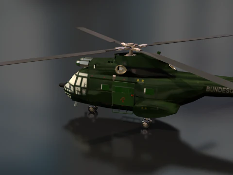 Arospatiale SA 330 Puma B65 수송 헬리콥터 3D 모델