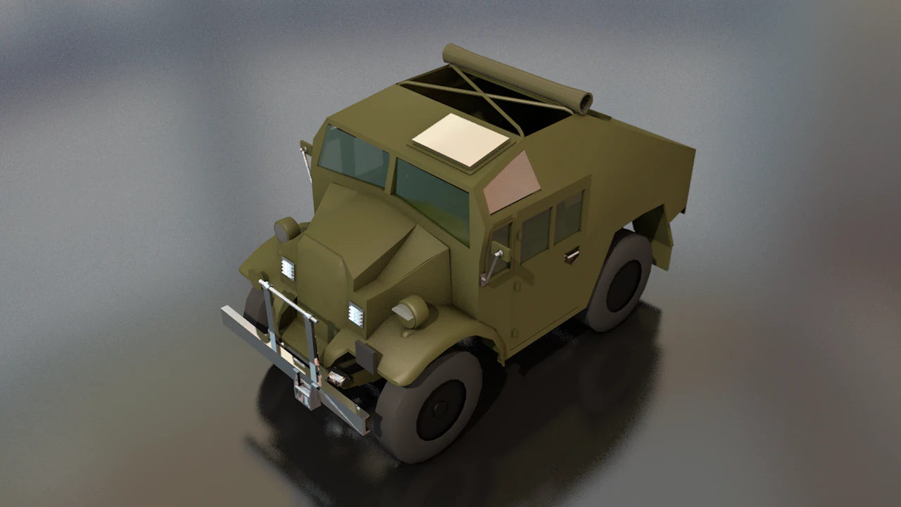 Quad Tractor Military British Forces Vehicle 3D Model .c4d .max .obj .3ds .fbx .stl .blend 