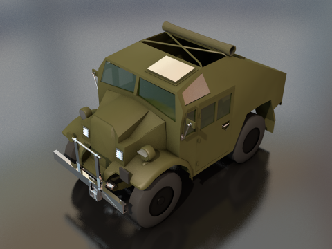Quad Tractor Military British Forces Vehicle 3D Model