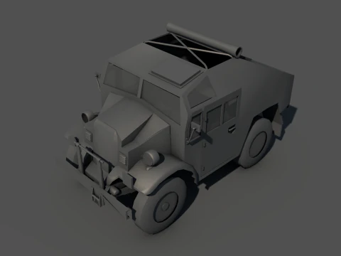 Quad Tractor Military British Forces Vehicle 3D Model