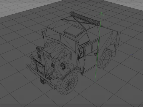 Quad Tractor Military British Forces Vehicle 3D Model