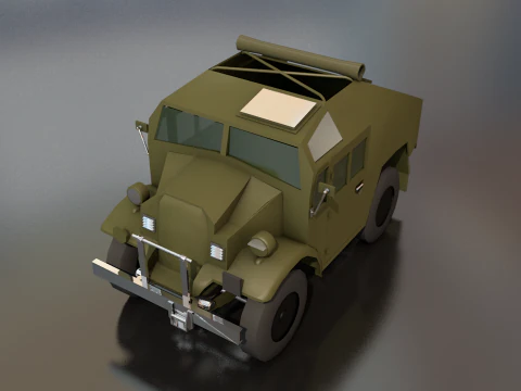 Quad Tractor Military British Forces Vehicle 3D Model