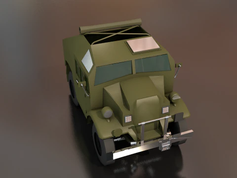 Quad Tractor Military British Forces Vehicle 3D Model