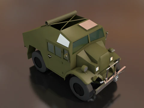 Quad Tractor Military British Forces Vehicle 3D Model
