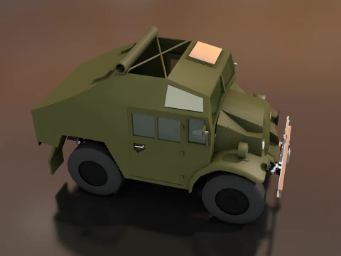 Quad Tractor Military British Forces Vehicle 3D Model