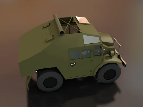 Quad Tractor Military British Forces Vehicle 3D Model