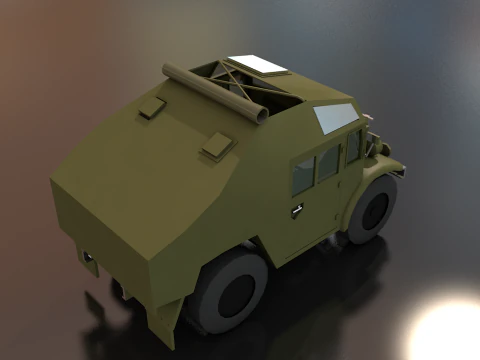 Quad Tractor Military British Forces Vehicle 3D Model