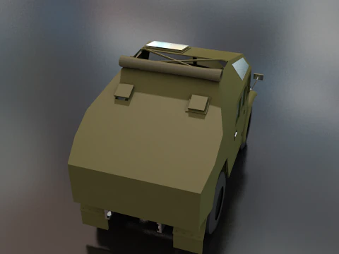 Quad Tractor Military British Forces Vehicle 3D Model